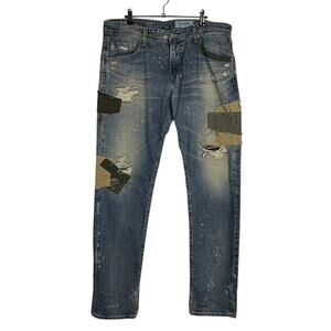 Adriano Goldschmied The Tellis Modern Slim Patched Distressed Jeans Mens 36